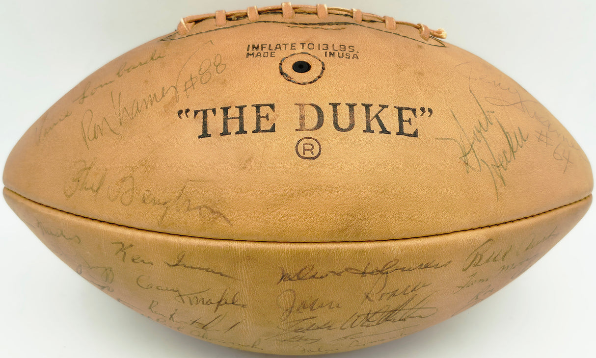 1962 Green Bay Packers NFL Champions Autographed Official NFL Leather Wilson Football With 34 Signatures Including Vince Lombardi Beckett BAS QR #AE65355