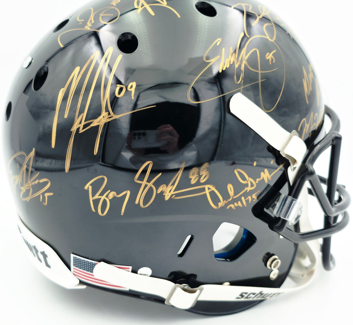 College Football's Best Heisman Winners Autographed Black Full Size Schutt Replica Helmet With 23 Signatures Including Barry Sanders & Bo Jackson Steiner Holo #SS149840