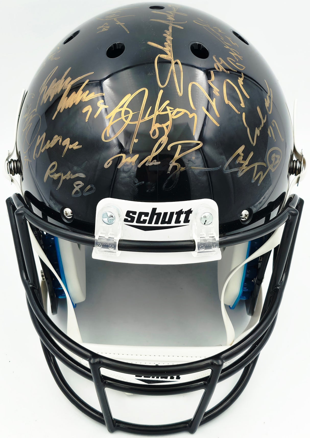 College Football's Best Heisman Winners Autographed Black Full Size Schutt Replica Helmet With 23 Signatures Including Barry Sanders & Bo Jackson Steiner Holo #SS149844