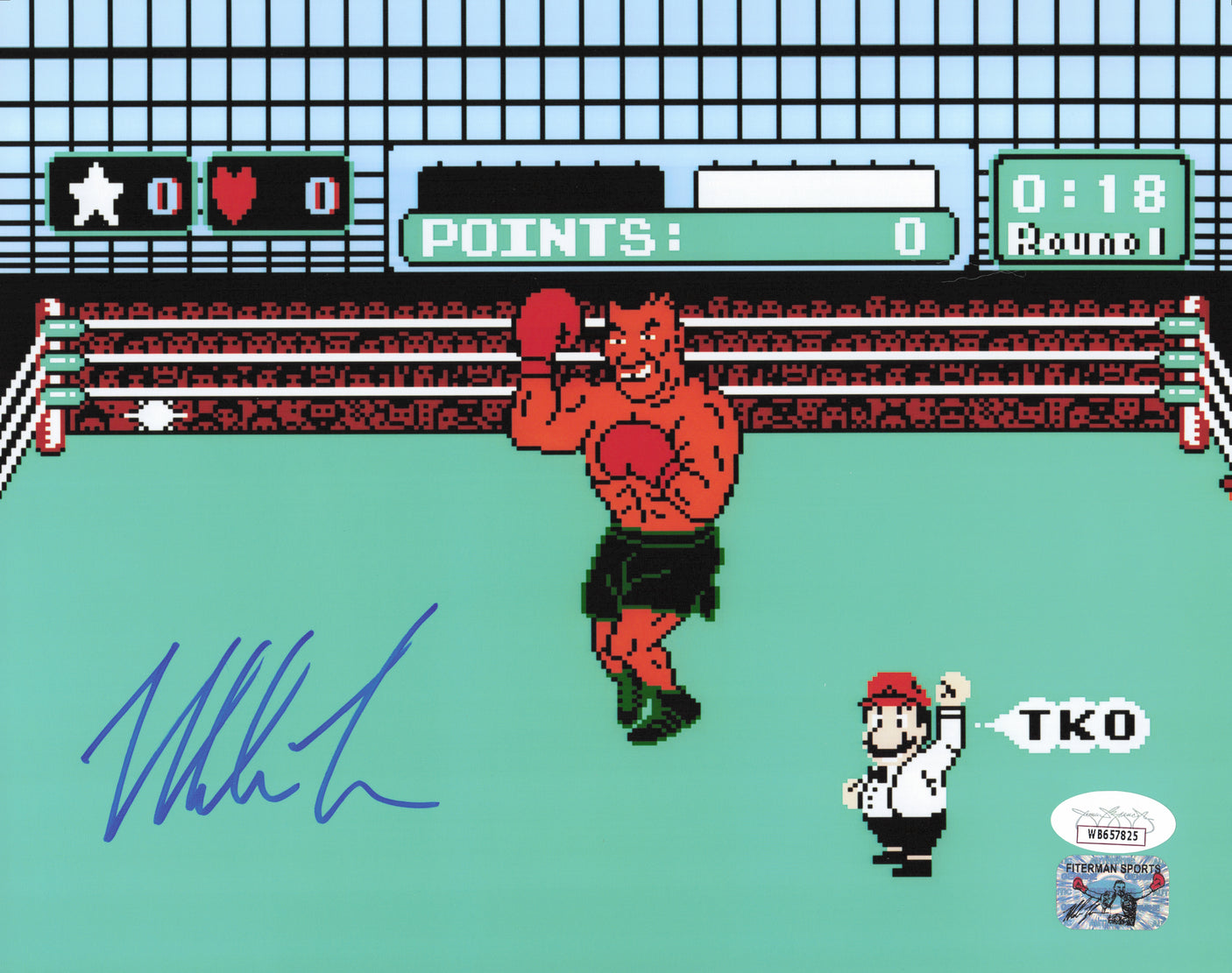 Mike Tyson Autographed Nintendo Punch-Out!! 8x10 Photo JSA #WB657825