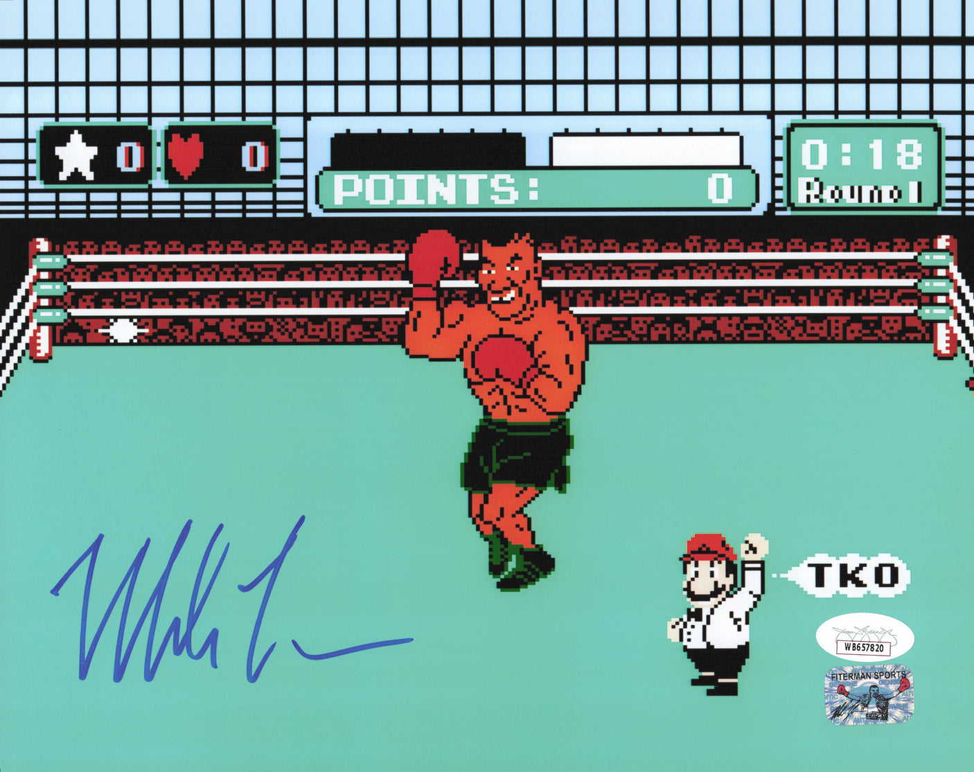Mike Tyson Autographed Nintendo Punch-Out!! 8x10 Photo JSA #WB657820