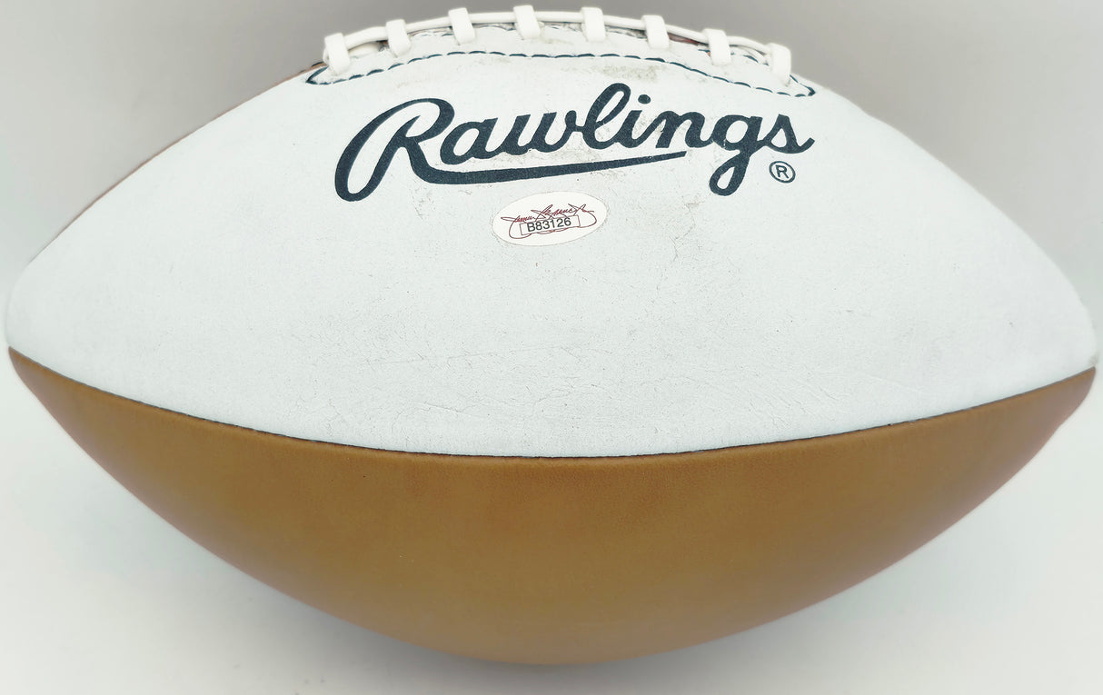 Walter Payton & Jim Brown Autographed Official Rawlings White Panel Football Chicago Bears JSA #B83126