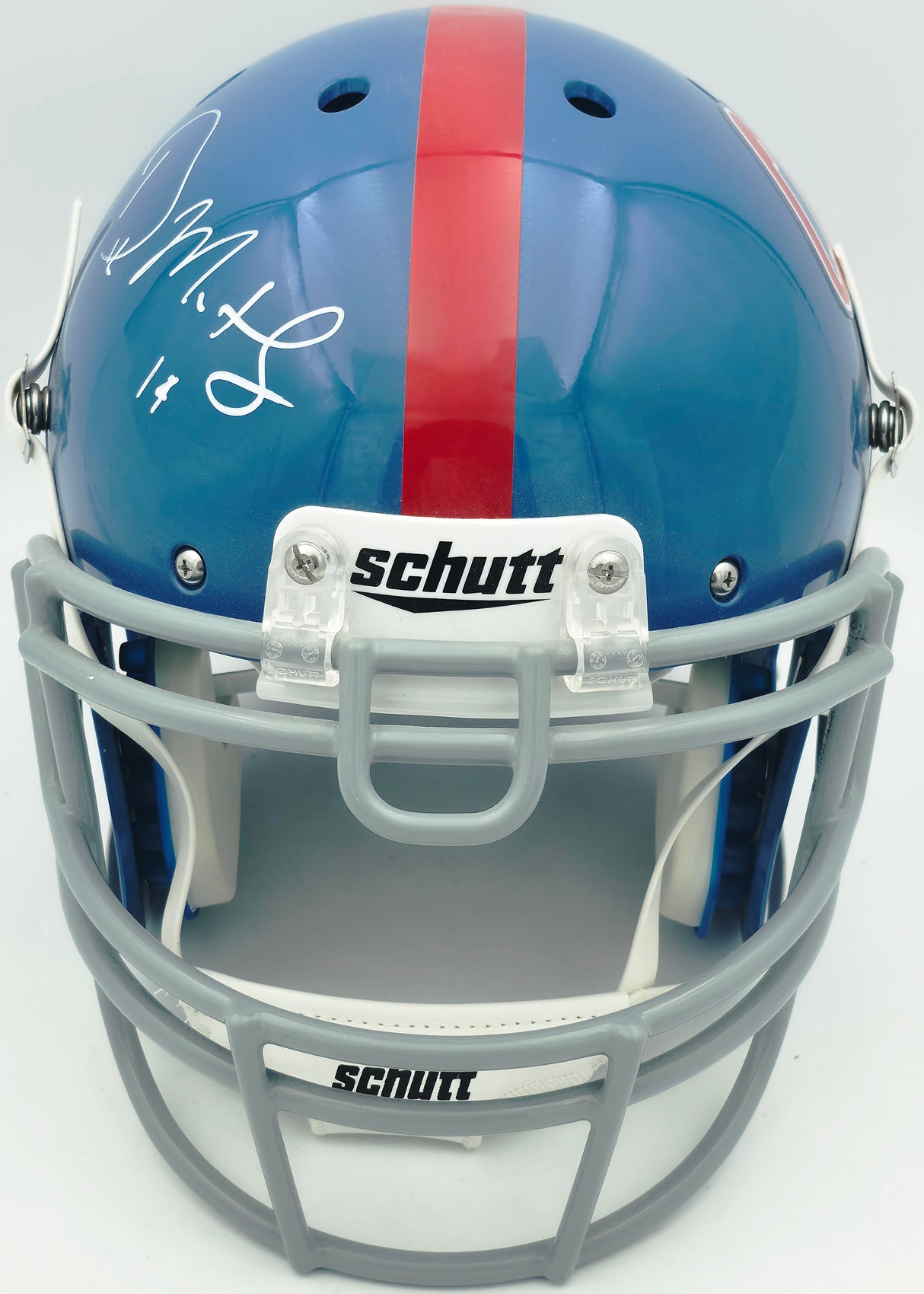 D.K. Metcalf Autographed Ole Mise Blue Full Size Authentic Helmet Fanatics Holo #A664277