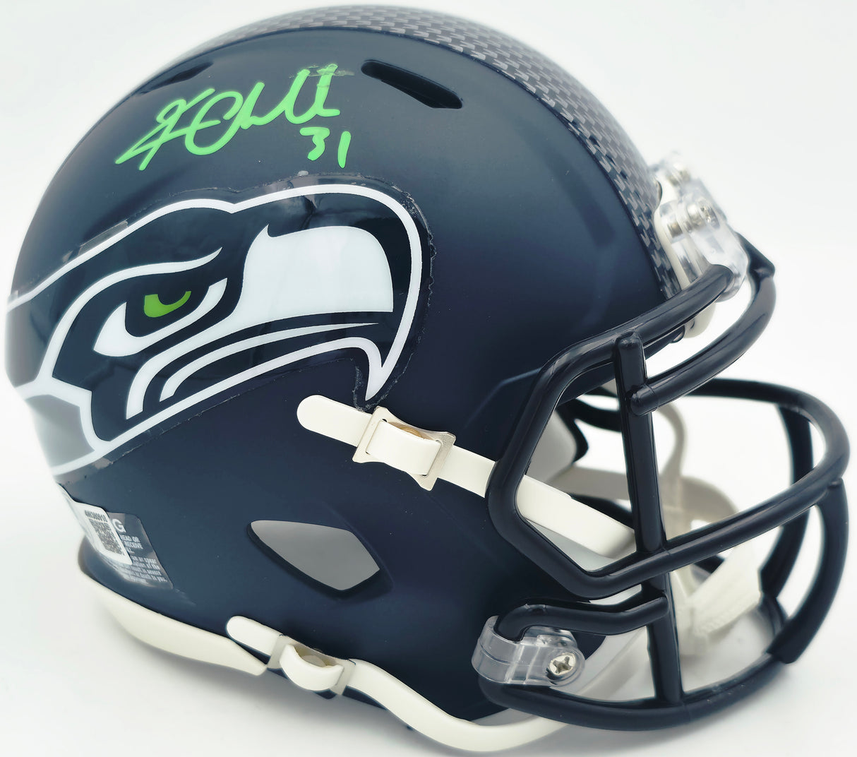 Kam Chancellor Autographed Seattle Seahawks Blue Speed Mini Helmet (Smudged) Beckett BAS Witness #4W380918