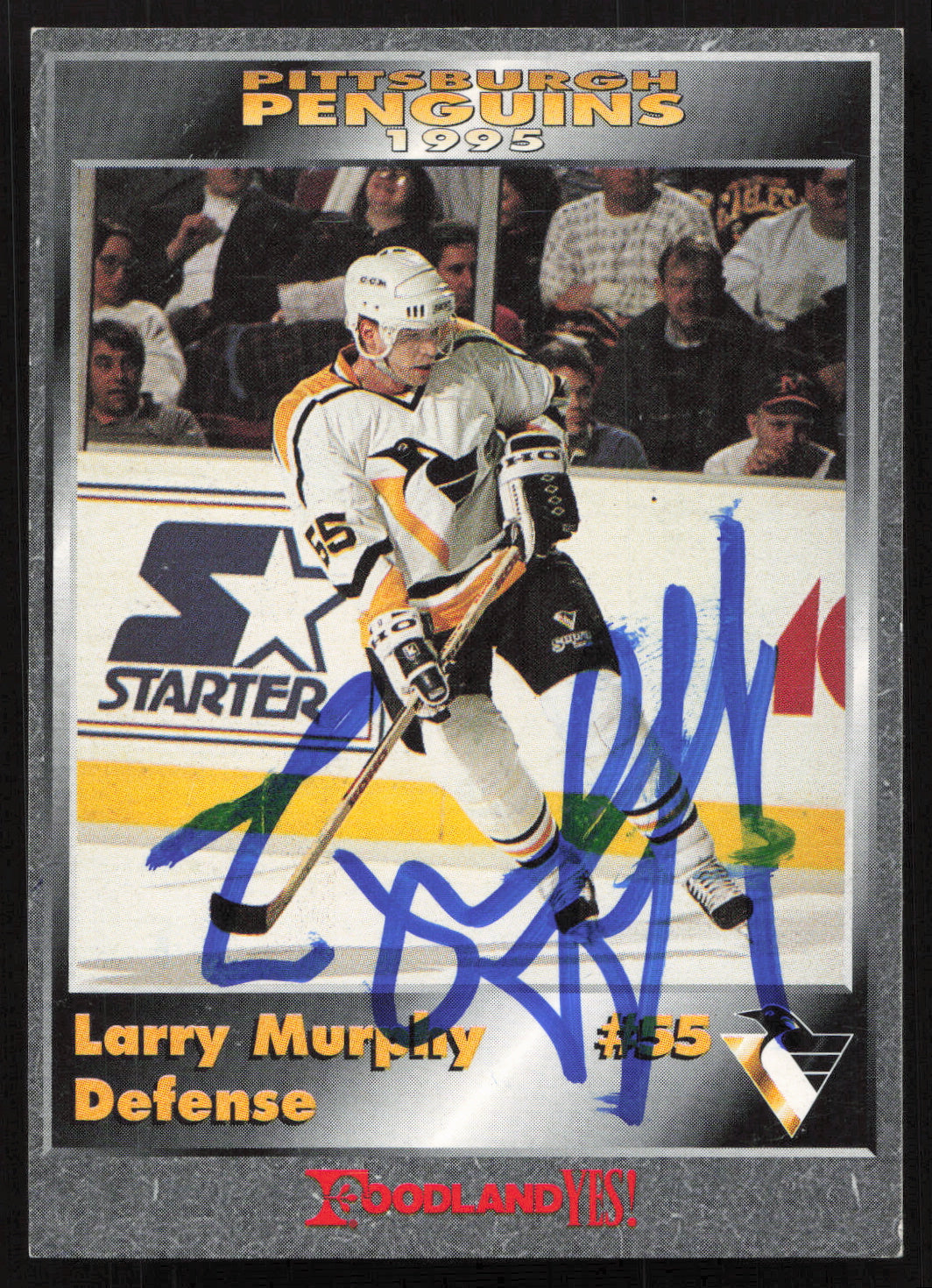 Larry Murphy Autographed 1993-94 Foodland Card #24 Pittsburgh Penguins SKU #258539