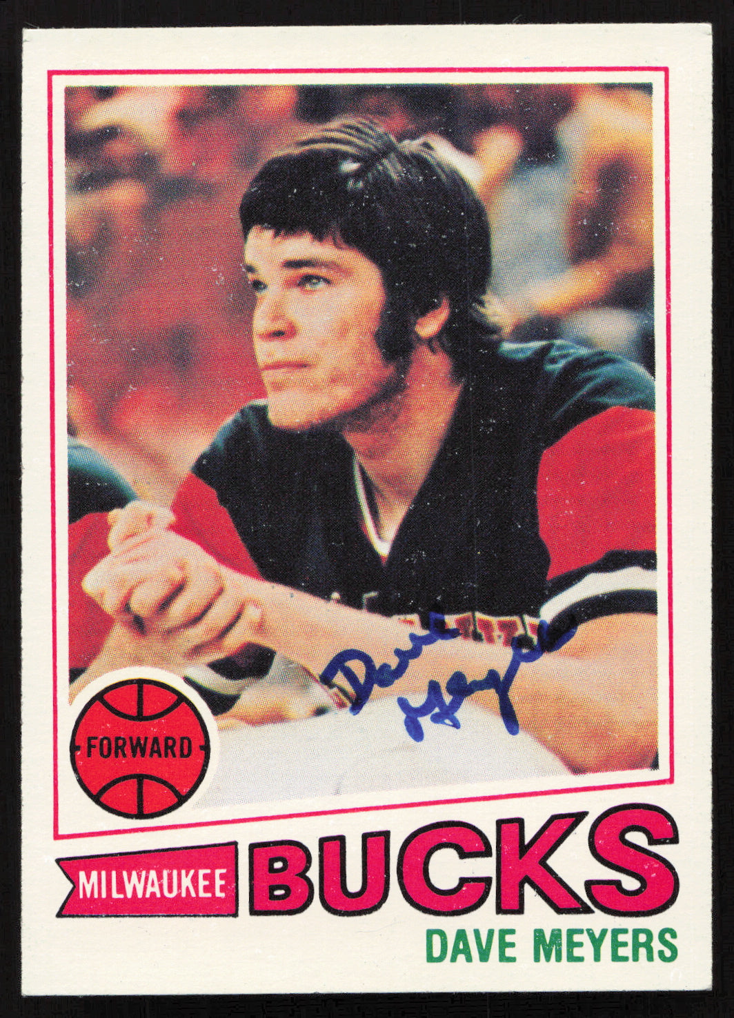 Dave Meyers Autographed 1977-78 Topps Card #76 Milwaukee Bucks SKU #258895