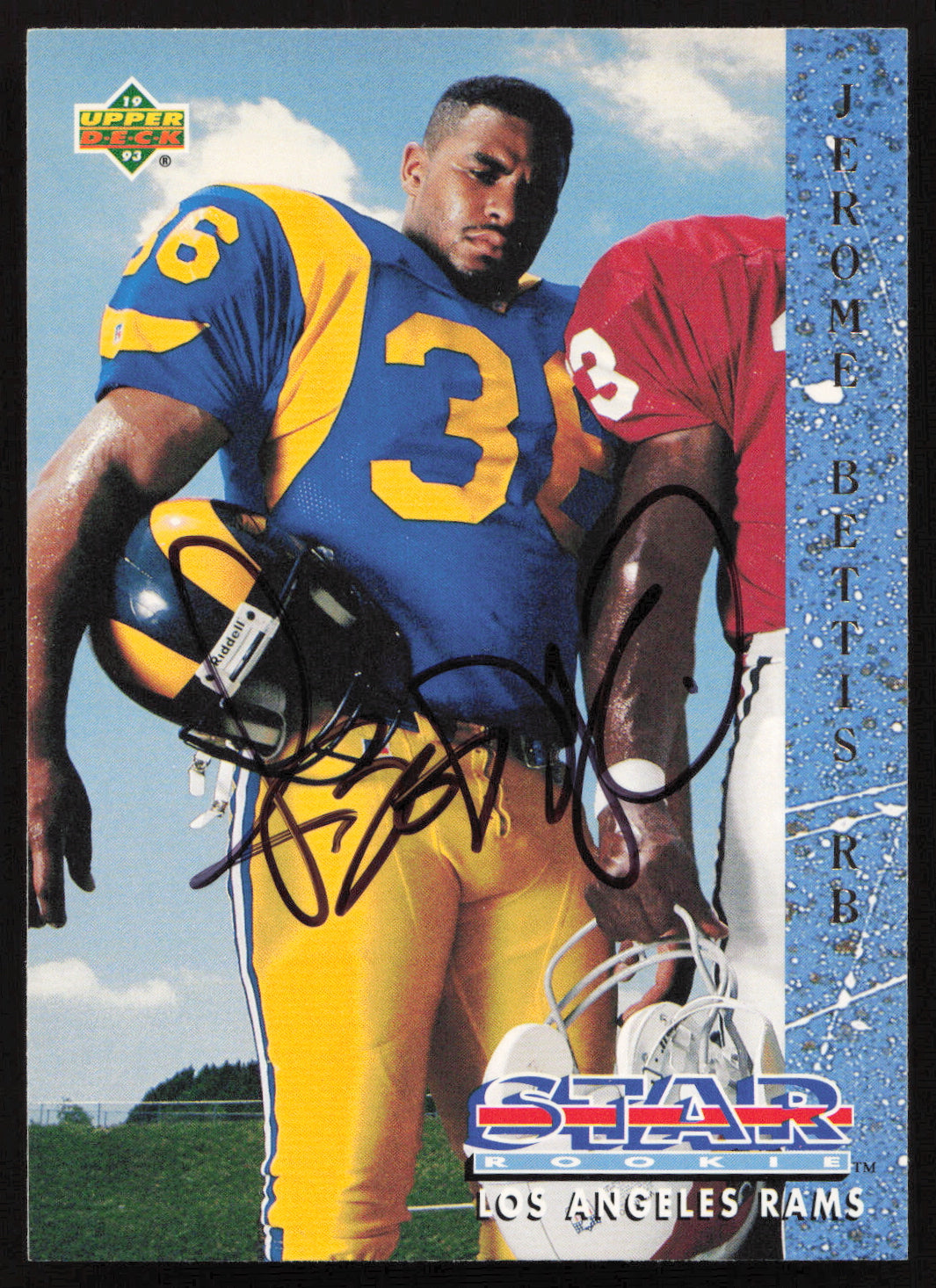 Jerome Bettis Autographed 1993 Upper Deck Rookie Card #20 Los Angeles Rams SKU #259519