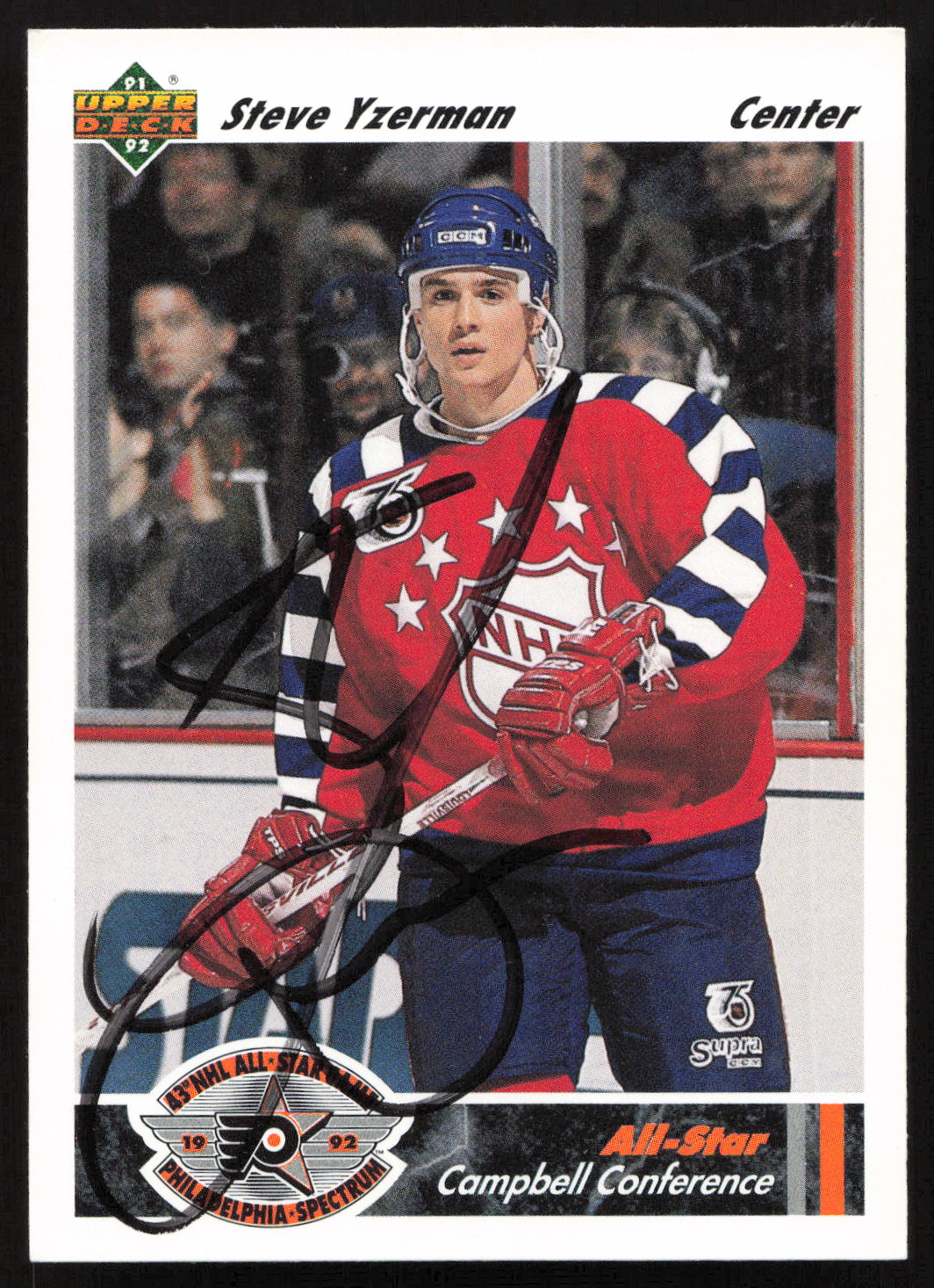 Steve Yzerman Autographed 1991-92 Upper Deck Card #626 Detroit Red Wings SKU #259690