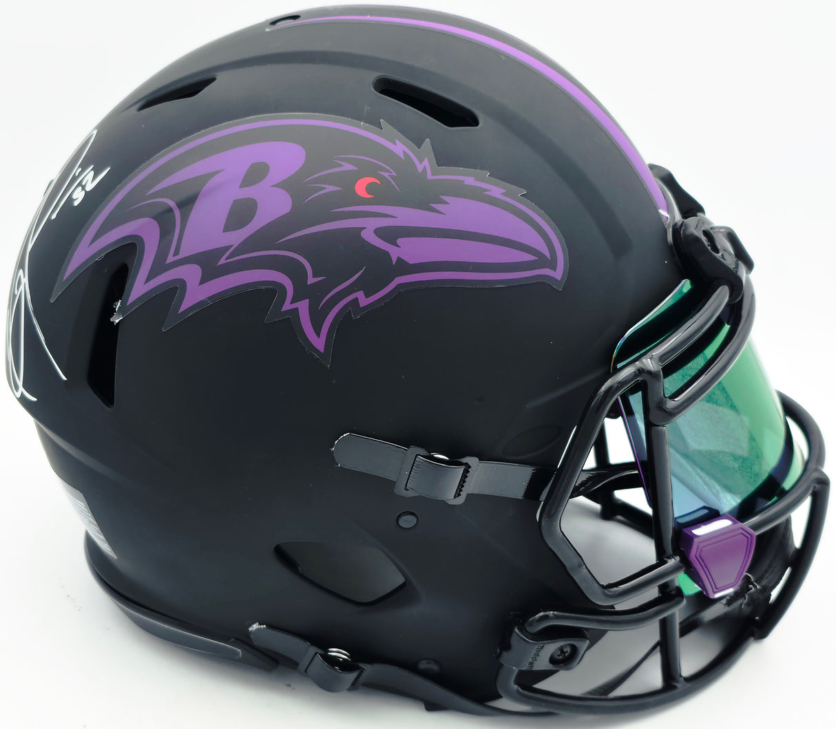 Ray Lewis Autographed Baltimore Ravens Eclipse Black Full Size Speed Authentic Helmet Beckett BAS Witness #1W959262