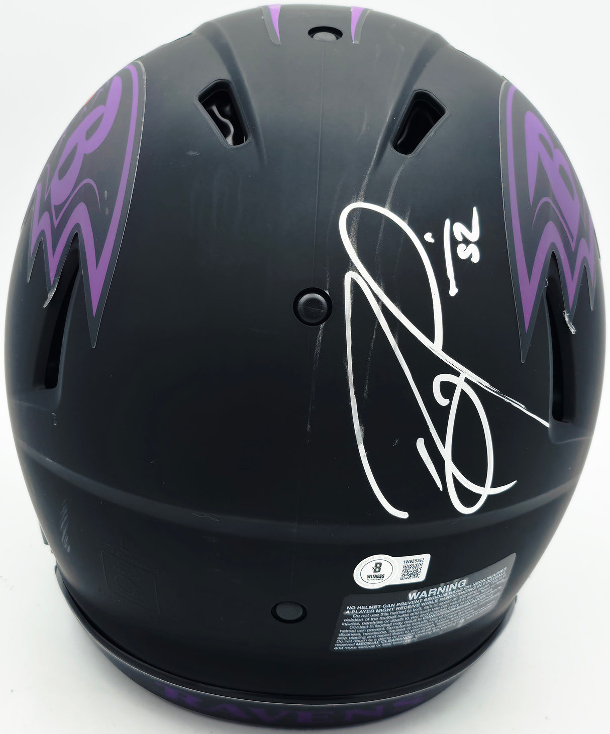 Ray Lewis Autographed Baltimore Ravens Eclipse Black Full Size Speed Authentic Helmet Beckett BAS Witness #1W959262