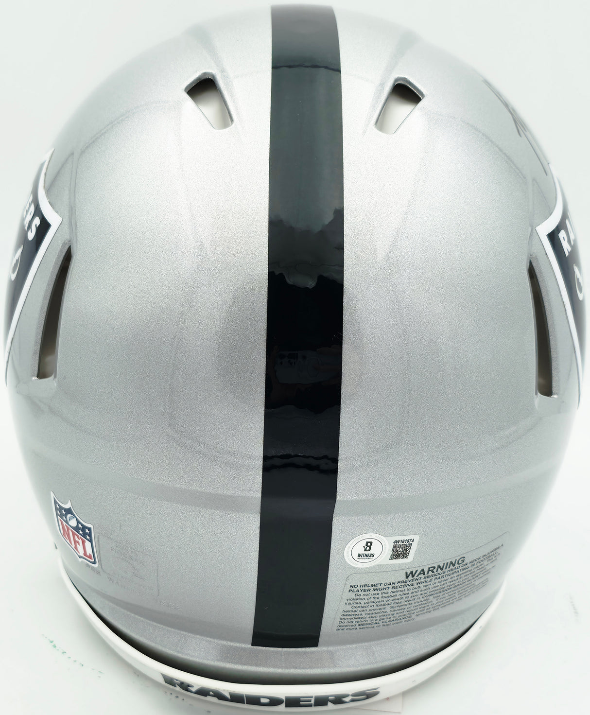 Ashton Jeanty Autographed Las Vegas Raiders Silver Full Size Speed Authentic Helmet Beckett BAS Witness #4W181574
