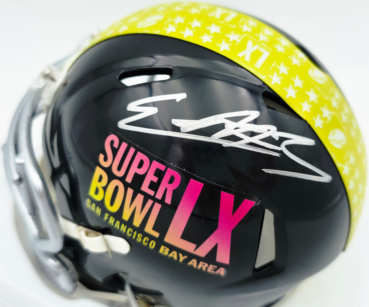Nick Emmanwori Autographed Seattle Seahawks Black Super Bowl LX Logo Speed Mini Helmet Beckett BAS Witness #3W319892