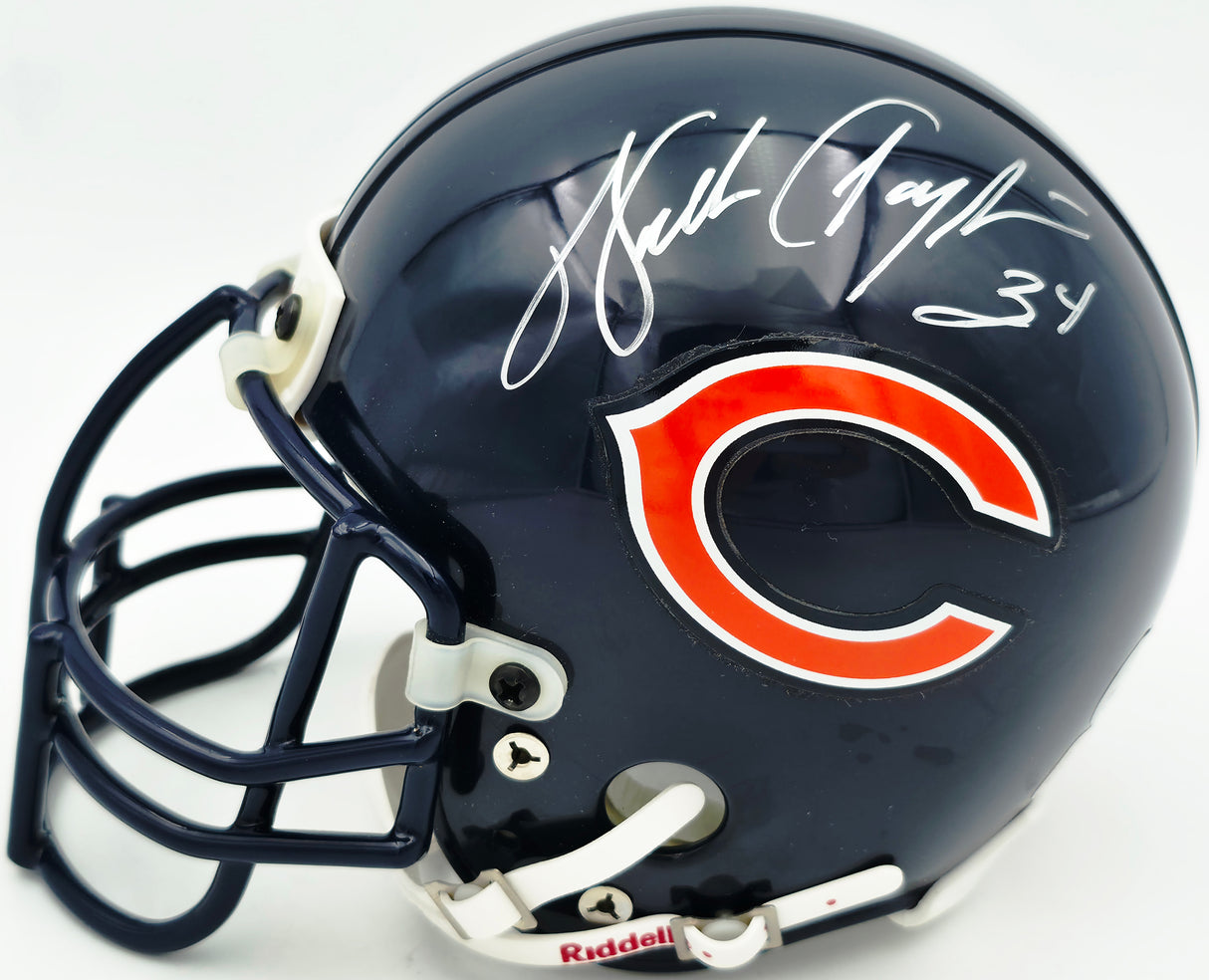 Walter Payton Autographed Chicago Bears Blue Riddell Mini Helmet "34" Beckett BAS #AE85516