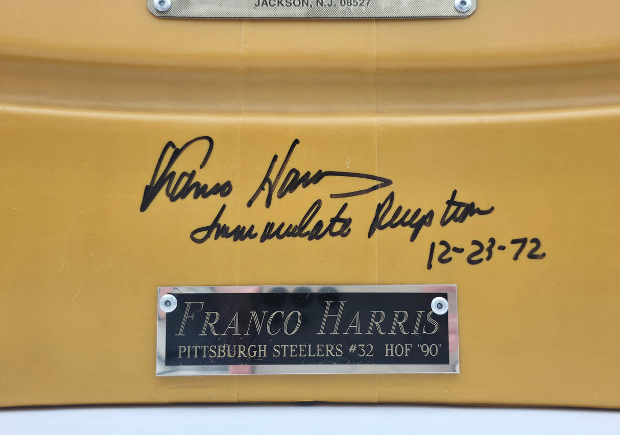 Franco Harris Autographed Three Rivers Stadium Seat Pittsburgh Steelers "Immaculate Reception 12-23-72" #1/10 Steiner Holo SKU #261737