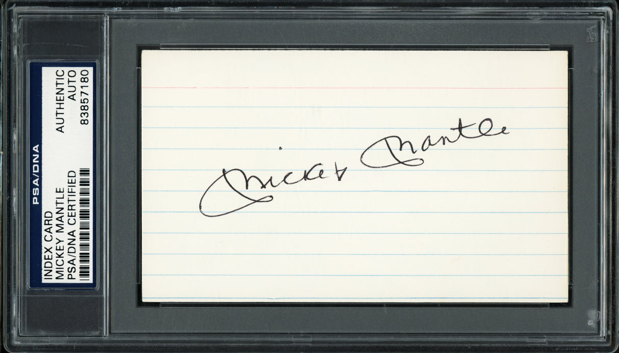 Mickey Mantle Autographed 3x5 Index Card New York Yankees PSA/DNA #83857180