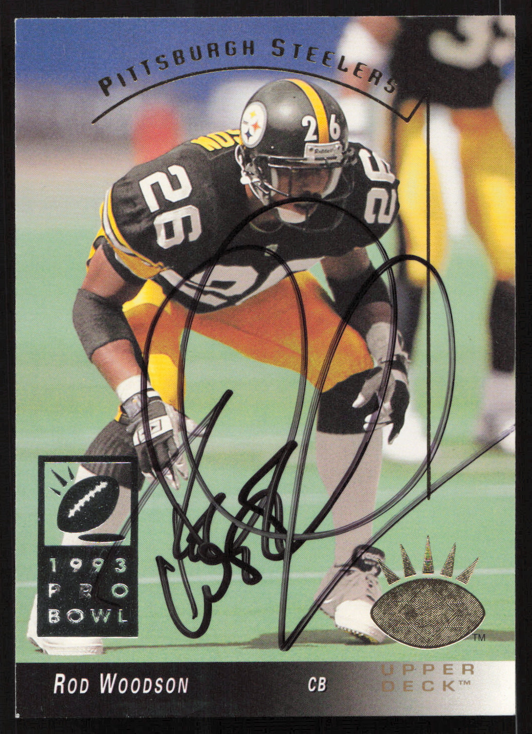 Rod Woodson Autographed 1993 Upper Deck SP Card #225 Pittsburgh Steelers SKU #260651