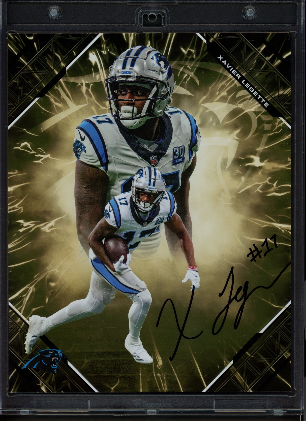 Xavier Legette Autographed 2025 Under Wraps NFL Emanate Gold Card Carolina Panthers #1/50 Fanatics Holo #BB14366700