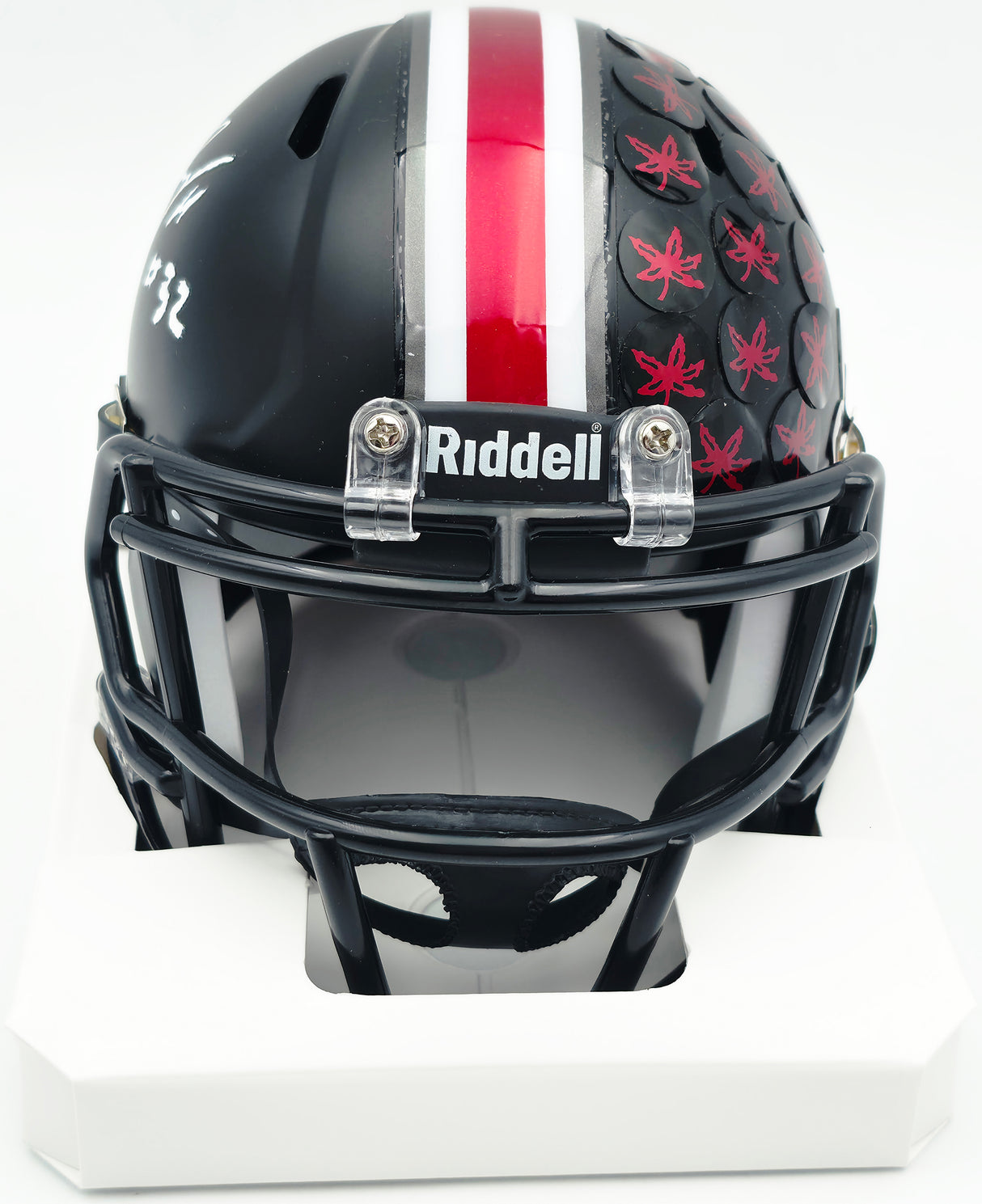 TreVeyon Henderson Autographed Ohio State Buckeyes Black Alternate Speed Mini Helmet (Smudged) Beckett BAS Witness #1W824685