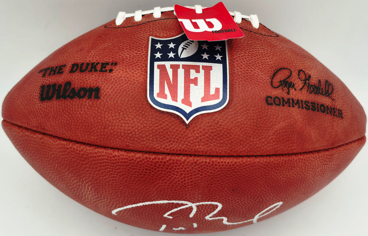 Tom Brady Autographed Official NFL Leather Game Football New England Patriots Fanatics Holo #B136426