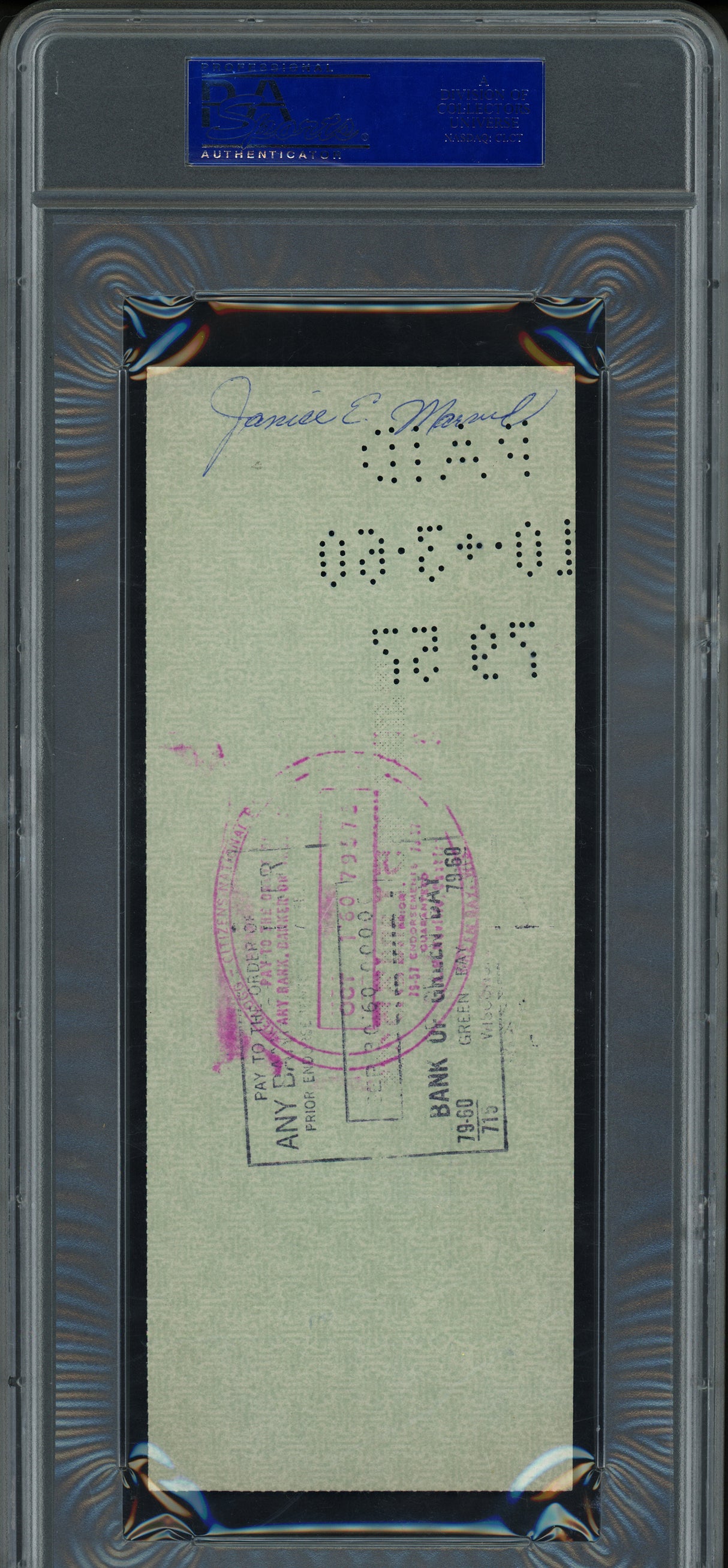 Vince Lombardi Autographed 3x8 Check Green Bay Packers PSA/DNA #83061724
