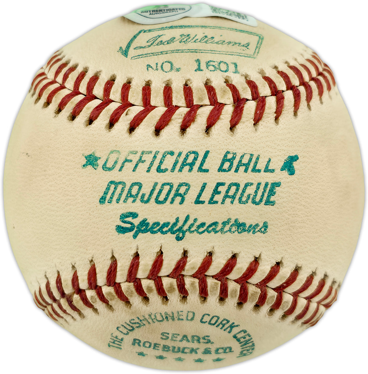Ted Williams Autographed Official Major League Baseball Boston Red Sox Beckett BAS #AE85116