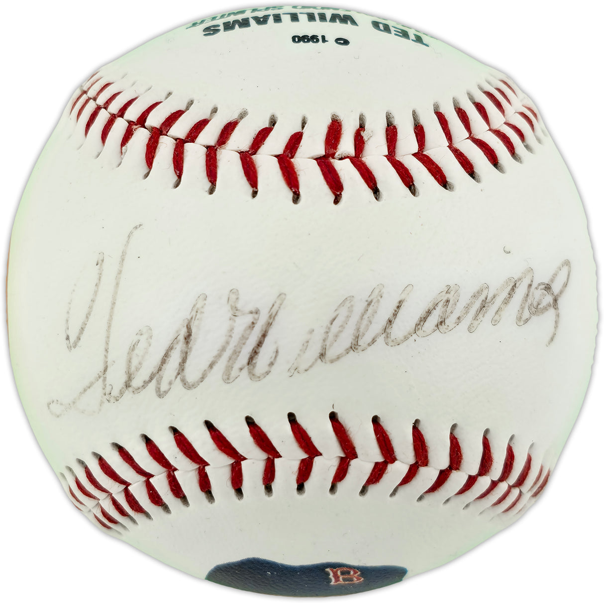 Ted Williams Autographed Official Fotoball Baseball Boston Red Sox Beckett BAS #AE85114