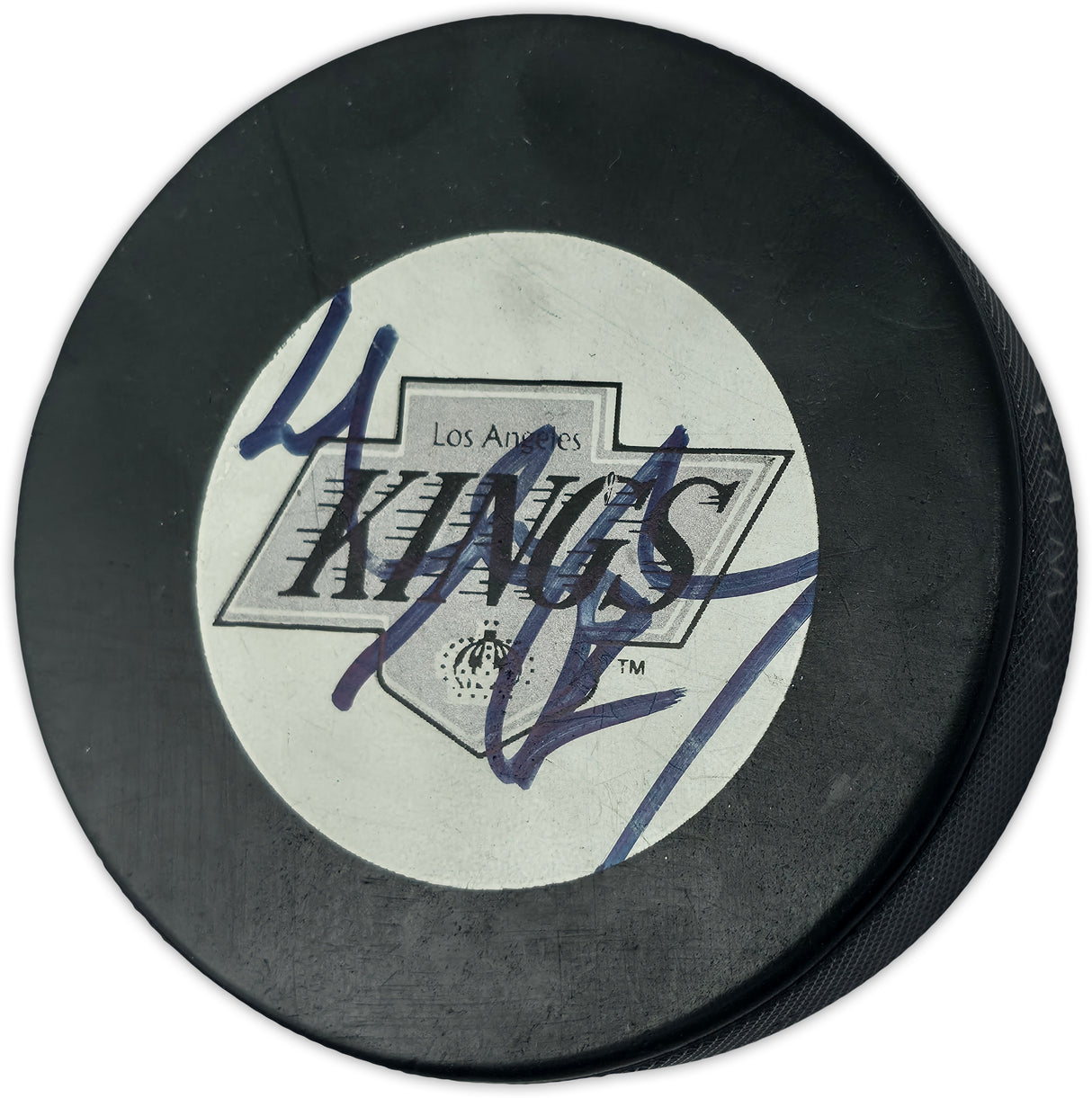 Wayne Gretzky Autographed Official Los Angeles Kings Logo Hockey Puck Beckett BAS #AE85528