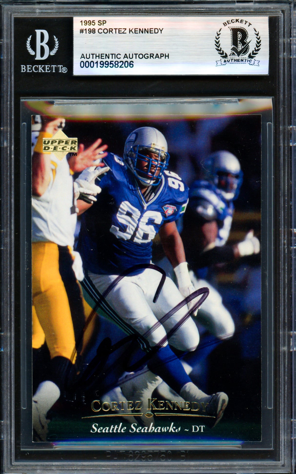 Cortez Kennedy Autographed 1995 Stadium Club Card #161 Seattle Seahawks Beckett BAS #19958206