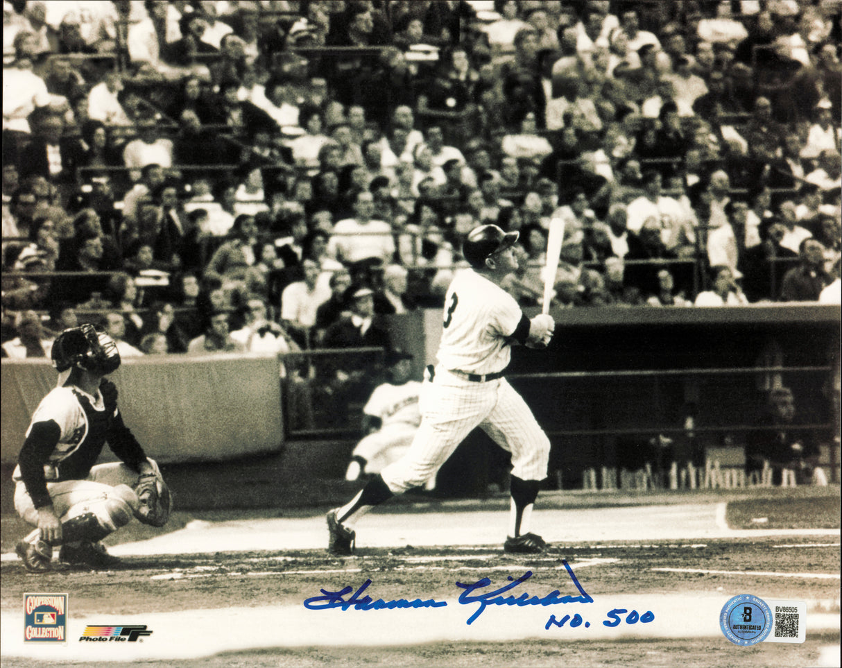 Harmon Killebrew Autographed 8x10 Photo Minnesota Twins "No. 500" Beckett BAS QR #BV86505