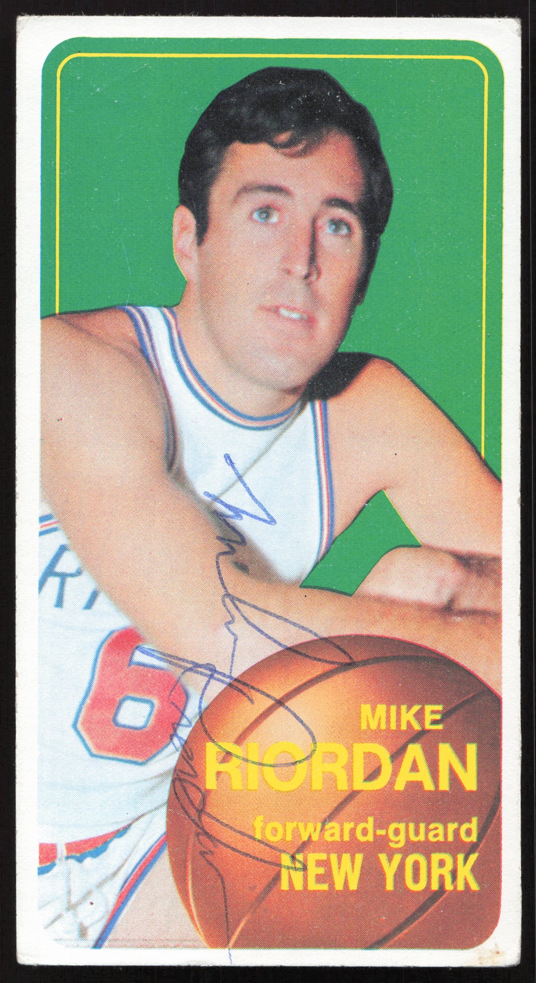 Mike Riordan Autographed 1970-71 Topps Rookie Card #26 New York Knicks SKU #264165