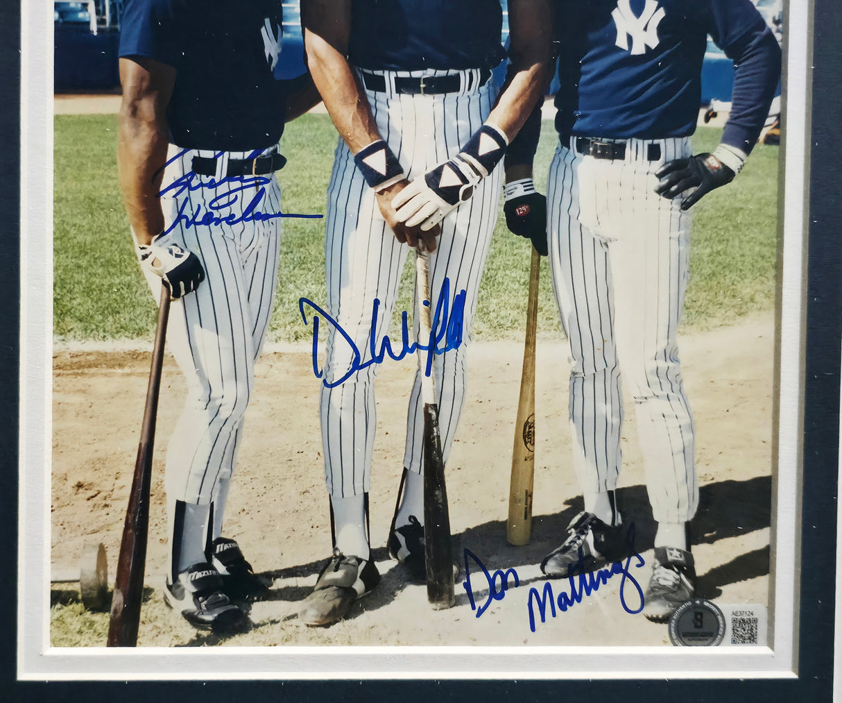 Rickey Henderson, Dave Winfield & Don Mattingly Autographed Framed 8x10 Photo New York Yankees Beckett BAS #AE37124