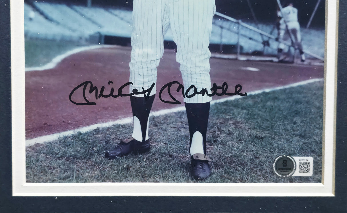 Mickey Mantle Autographed Framed 8x10 Photo New York Yankees Beckett BAS #AE85154