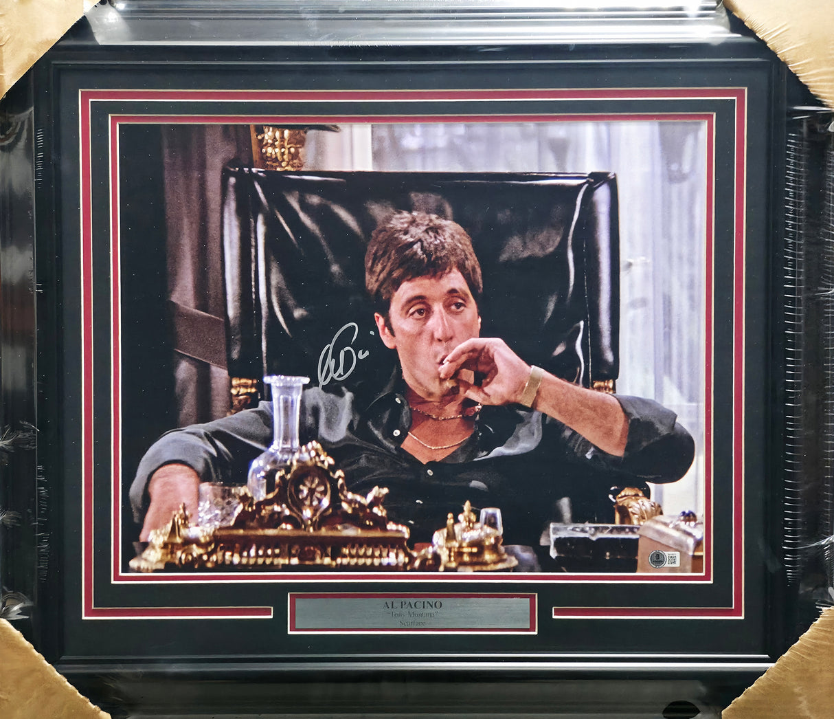 Al Pacino Autographed Framed 16x20 Photo Scarface Beckett BAS QR #BN16673