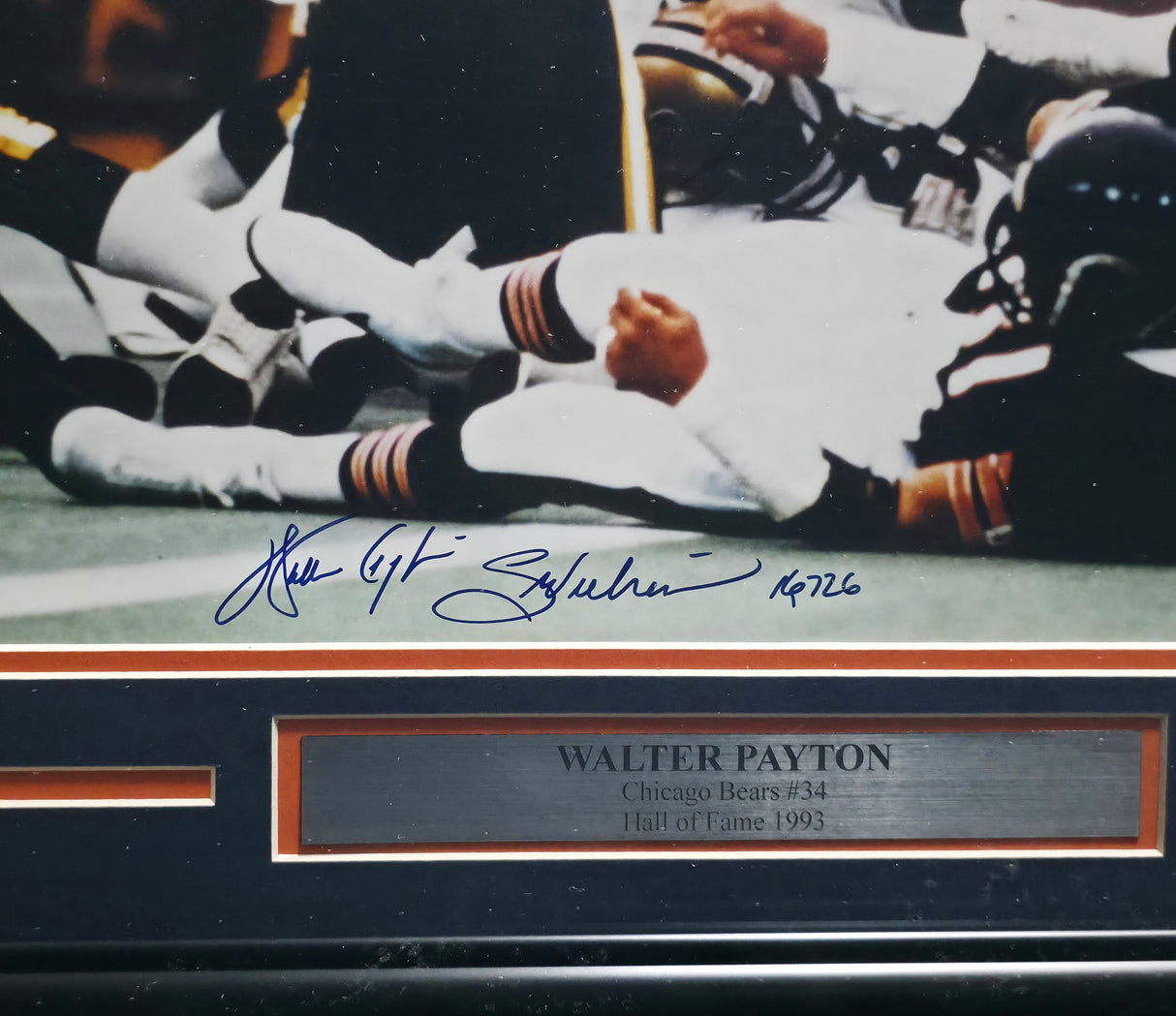 Walter Payton Autographed Framed 16x20 Photo Chicago Bears "Sweetness & 16,726" #1505/1993 Beckett BAS #AE49044