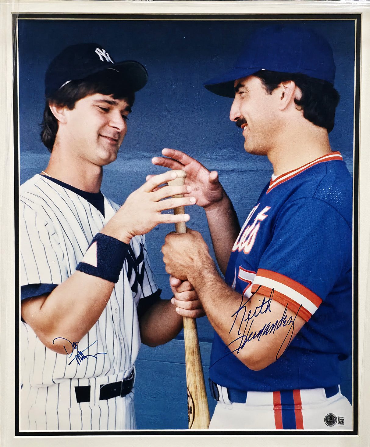 Don Mattingly & Keith Hernandez Autographed Framed 16x20 Photo Beckett BAS QR #BS30387