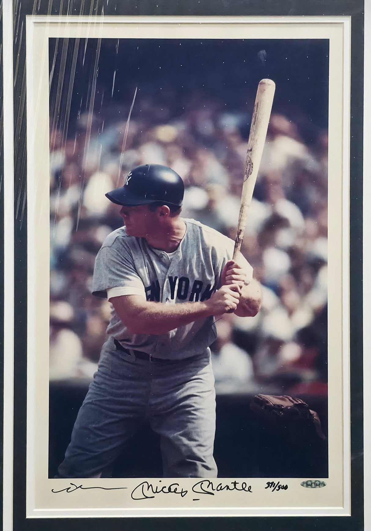 Mickey Mantle Autographed Framed 12x20 Neil Leifer Photo New York Yankees #371/500 UDA Holo #AAE15989