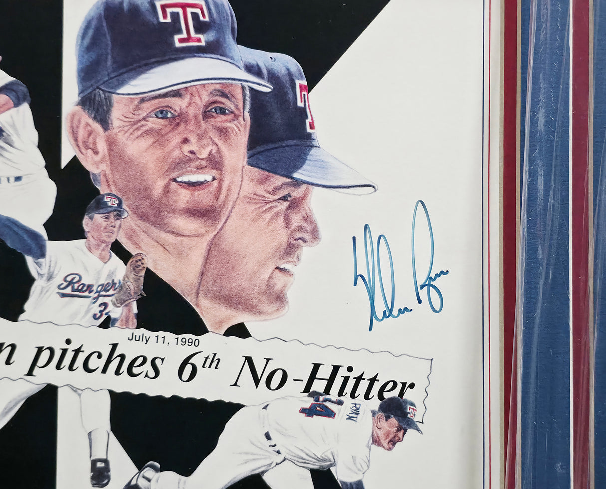 Nolan Ryan Autographed Framed 11x14 Photo Texas Rangers #365/1500 PSA/DNA #S05928
