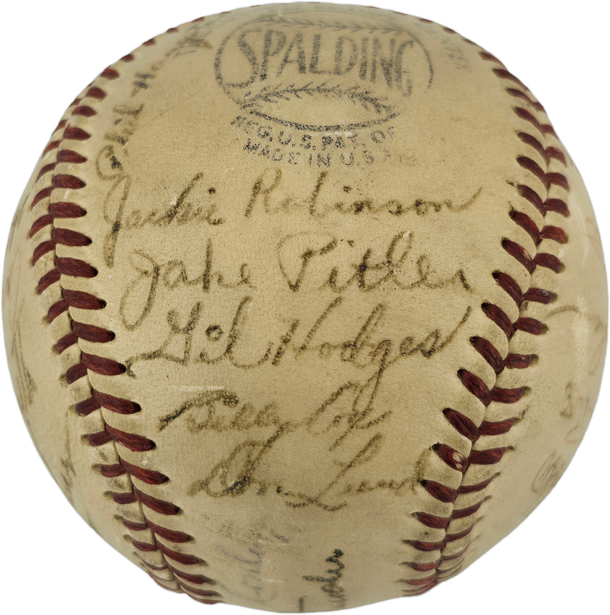 1948 Brooklyn Dodgers Team Autographed Official Frick NL Baseball With 31 Signatures Including Jackie Robinson PSA/DNA #AS04869