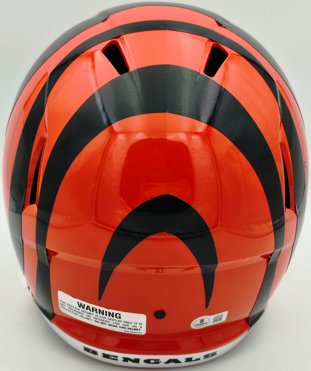 Ja'Marr Chase Autographed Cincinnati Bengals Orange Full Size Speed Replica Helmet Beckett BAS QR #FI08259