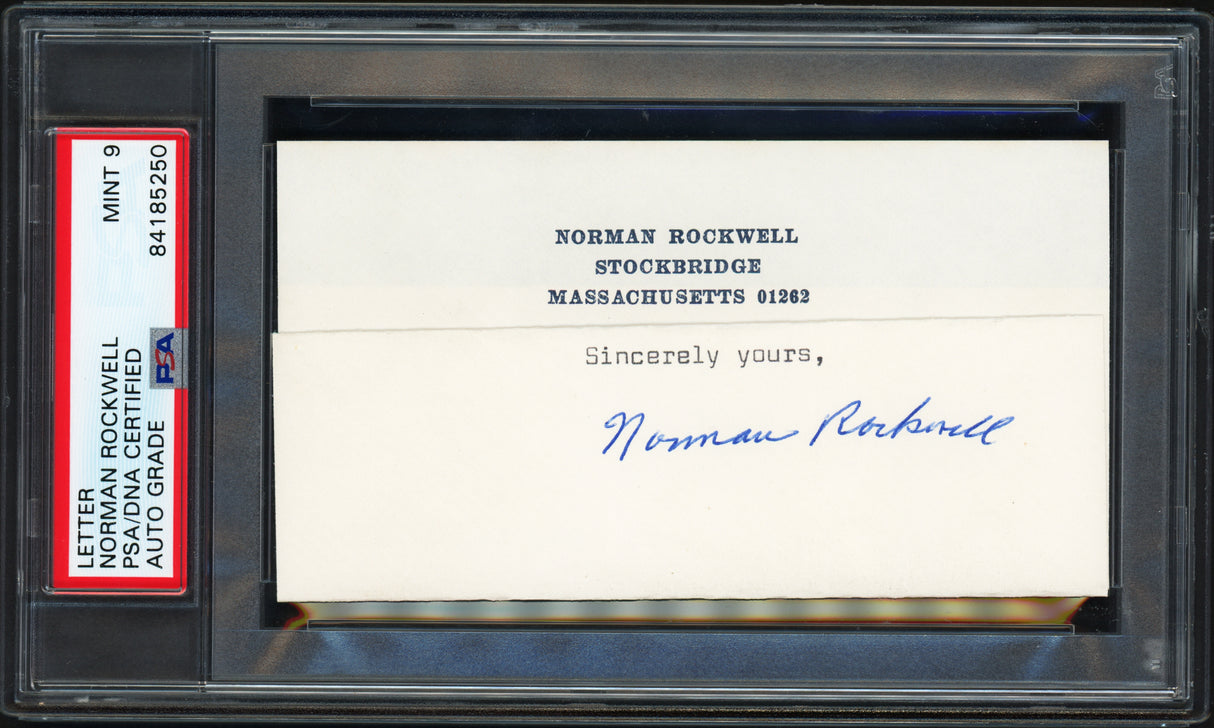 Norman Rockwell Autographed Letter Artist Auto Grade Mint 9 PSA/DNA #84185250