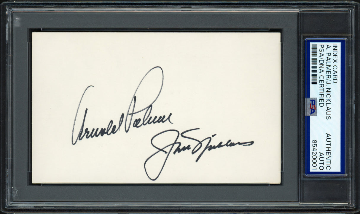 Arnold Palmer & Jack Nicklaus Autographed 3x5 Index Card PSA/DNA #85420001