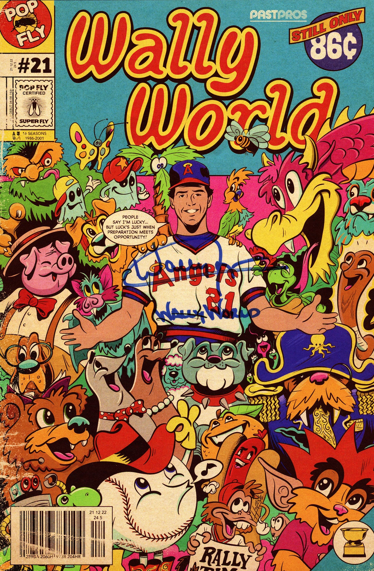 Wally Joyner Autographed Pop Fly Pop Shop Print Atlanta Braves "Wally World " Signed by Artist #356/392 SKU #266194