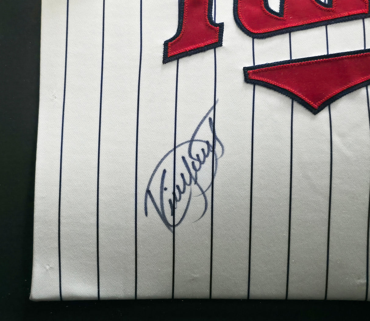 Minnesota Twins Kirby Puckett Autographed Framed White Pinstripes Russell Jersey JSA #ZZ67859