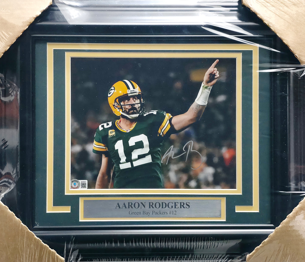 Aaron Rodgers Autographed Framed 8x10 Photo Green Bay Packers Beckett BAS QR #BA80975