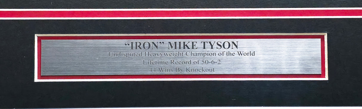 Mike Tyson Autographed Framed Black Boxing Trunks Beckett BAS Witness Stock #266062