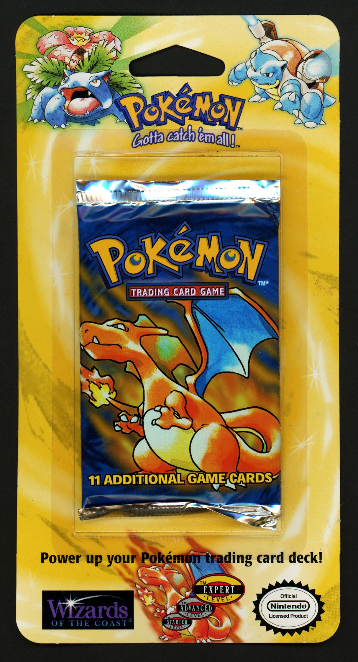 1999 Pokemon Sealed Base Set Unlimited Booster Blister Pack Charizard SKU #266321