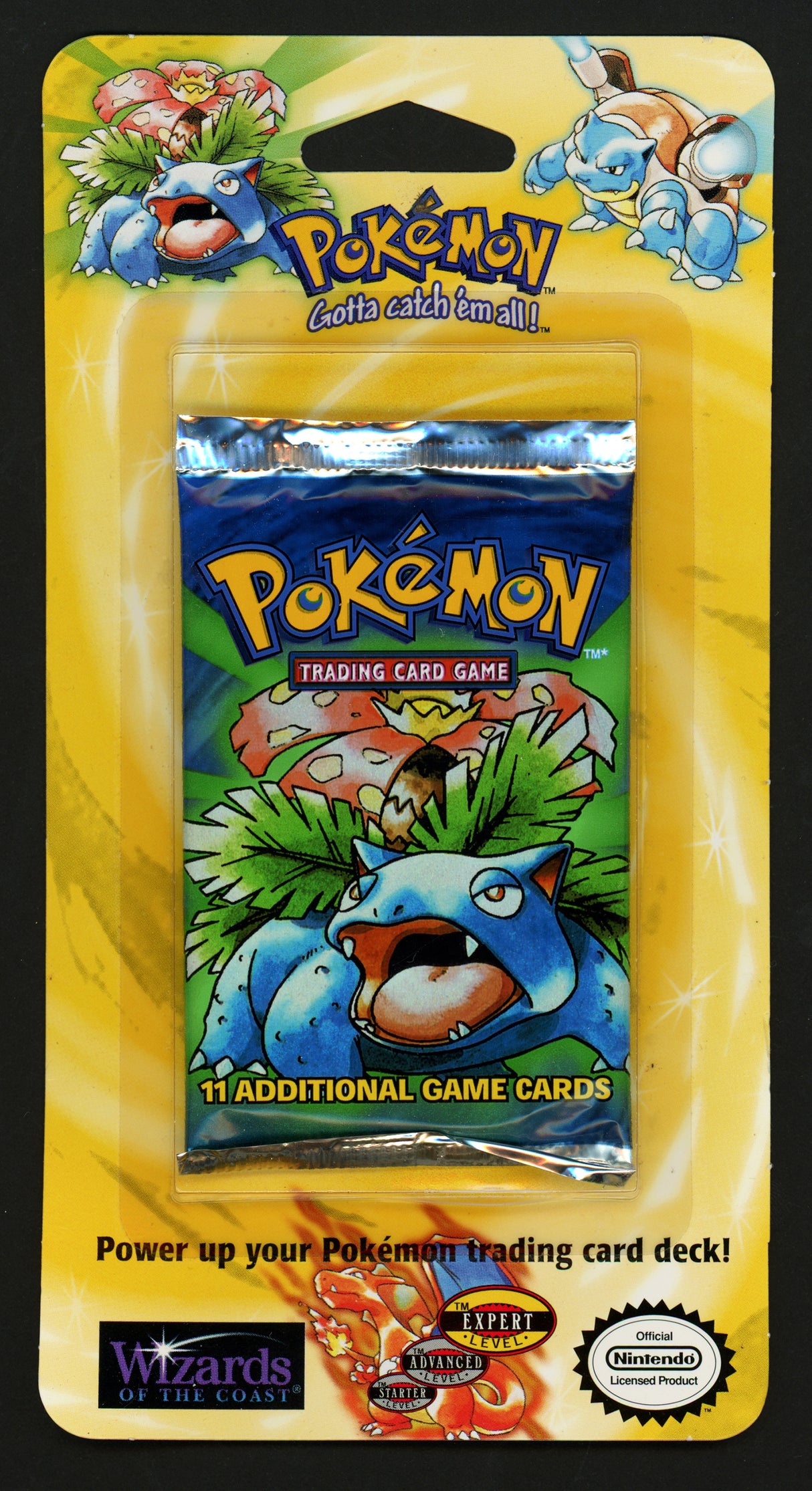 1999 Pokemon Sealed Base Set Unlimited Booster Blister Pack Venusaur SKU #266323
