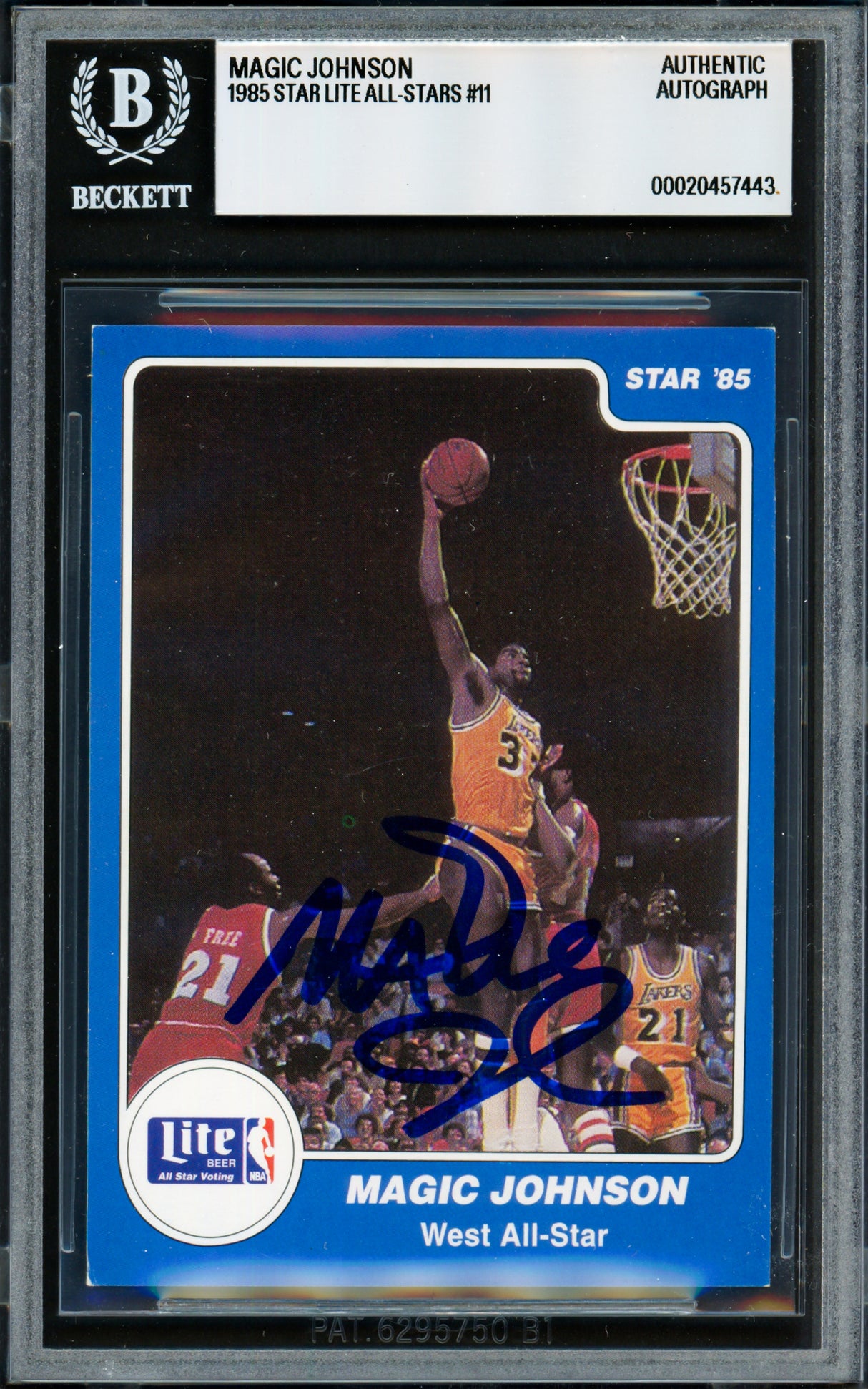 Magic Johnson Autographed 1985 Star Lite All-Stars Card #11 Los Angeles Lakers Beckett BAS #20457443