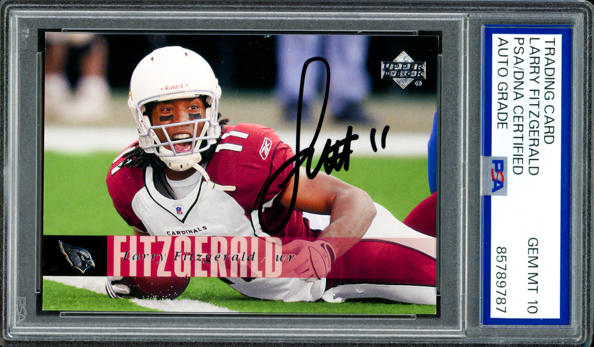 Larry Fitzgerald Autographed 2006 Upper Deck Card #1 Arizona Cardinals Auto Grade Gem Mint 10 PSA/DNA #85789787