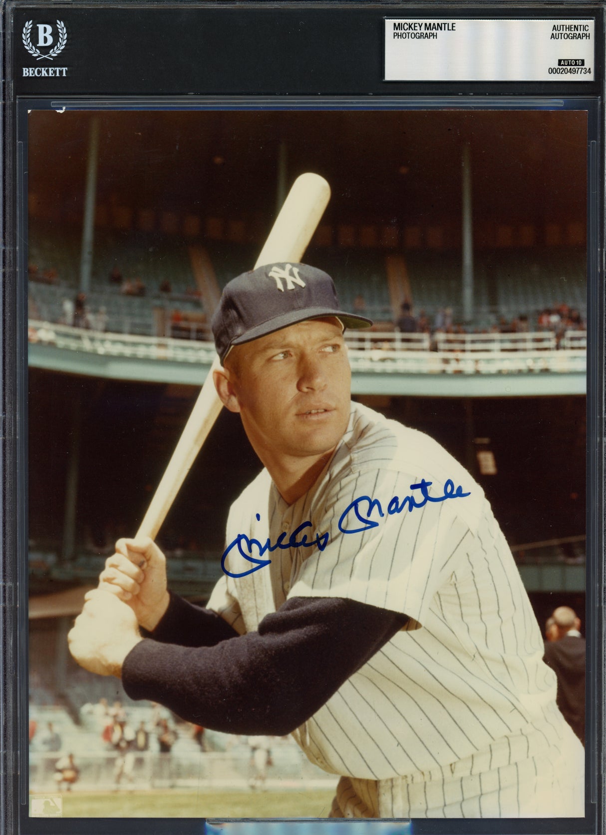 Mickey Mantle Autographed 8x10 Photo New York Yankees Auto Grade Gem Mint 10 Beckett BAS #20497734